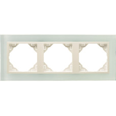 Рамка потрійна універсальна LOGUS Склокераміка з пласт. вставкою перламутр, 90930 TCP
