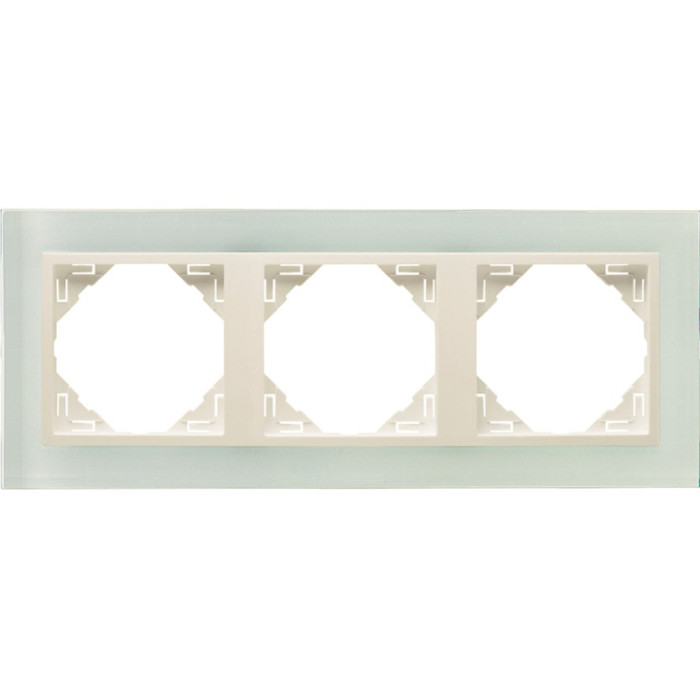 Рамка потрійна універсальна LOGUS Склокераміка з пласт. вставкою перламутр, 90930 TCP