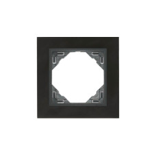 Рамка одинарна універсальна LOGUS Нікель з пласт. вставкою графіт, 90910 TQS