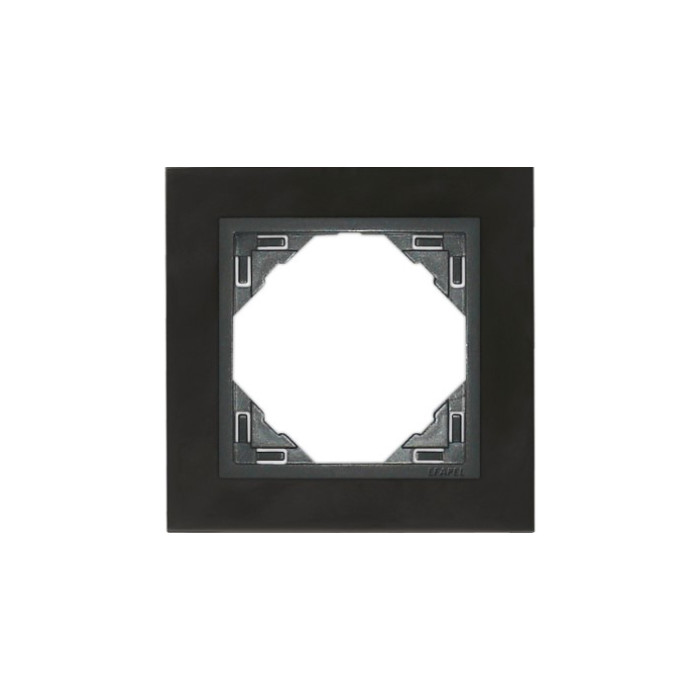 Рамка одинарна універсальна LOGUS Нікель з пласт. вставкою графіт, 90910 TQS