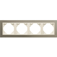 Рамка 4-кратна універсальна LOGUS Титан з пласт. вставкою перламутр, 90940 TTP