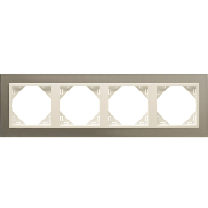 Рамка 4-кратна універсальна LOGUS Титан з пласт. вставкою перламутр, 90940 TTP