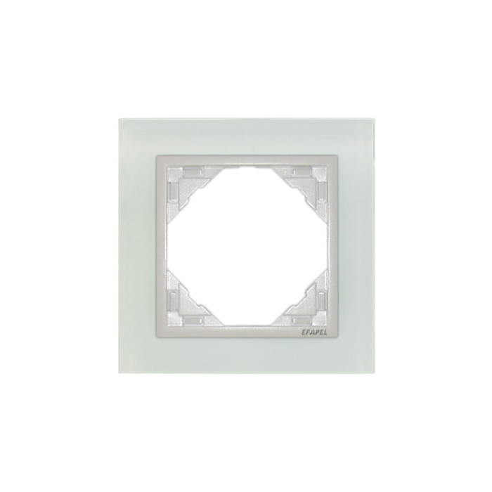 Рамка одинарна універсальна LOGUS Склокераміка з пласт. вставкою крига, 90910 TCG