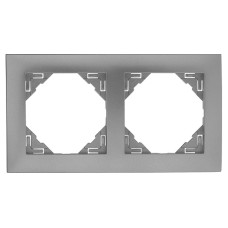 Рамка подвійна універсальна LOGUS металік алюмінієвий, 90920 TAL