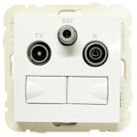 Розетка мультимедійна R-TV-SAT-2xRJ45 (Cat.6) подвійна, біла	  21546 TBR