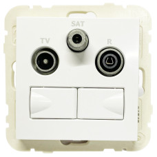Розетка мультимедійна R-TV-SAT-2xRJ45 (Cat.6) подвійна, біла	  21546 TBR