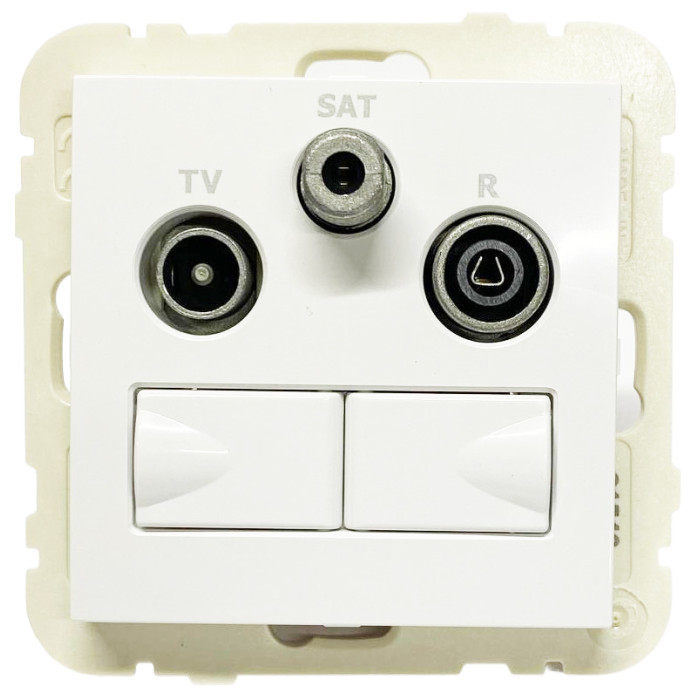 Розетка мультимедійна R-TV-SAT-2xRJ45 (Cat.6) подвійна, біла	  21546 TBR