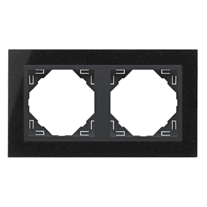 Рамка подвійна універсальна LOGUS Граніт з пласт. вставкою графіт, 90920 TGS