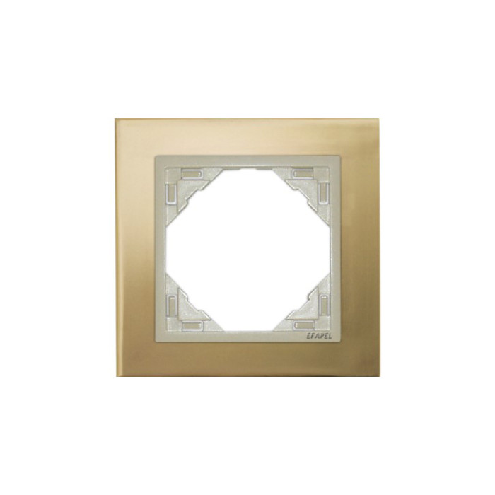 Рамка одинарна універсальна LOGUS Золото з пласт. вставкою перламутр, 90910 TOP