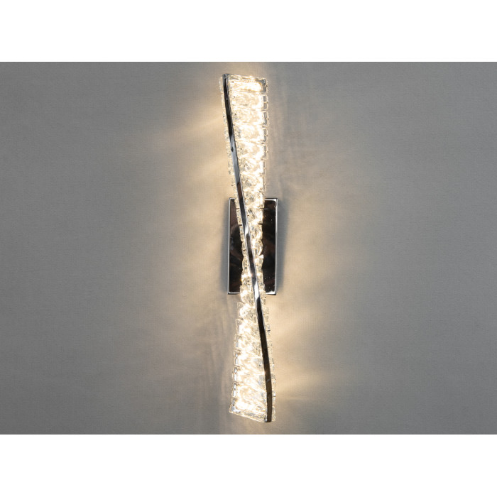 Унікальний настінний кришталевий LED світильник, 15W, хром