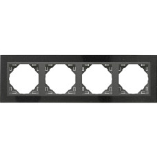 Рамка 4-кратна універсальна LOGUS Граніт з пласт. вставкою графіт, 90940 TGS