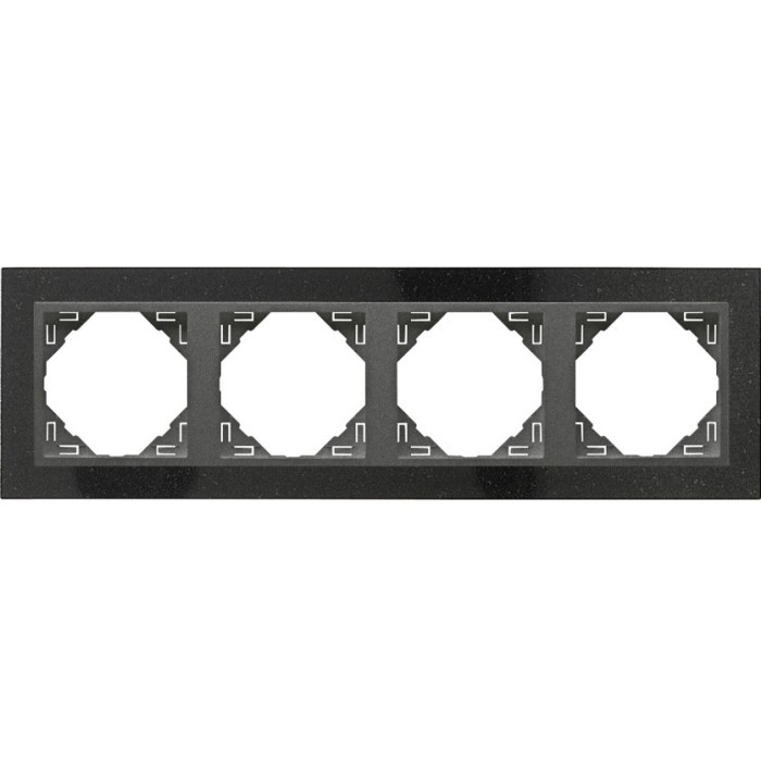 Рамка 4-кратна універсальна LOGUS Граніт з пласт. вставкою графіт, 90940 TGS