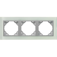 Рамка потрійна універсальна LOGUS Склокераміка з пласт. вставкою алюміній, 90930 TCA