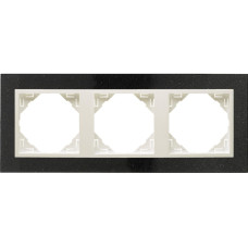 Рамка потрійна універсальна LOGUS Граніт з пласт. вставкою крига, 90930 TGG