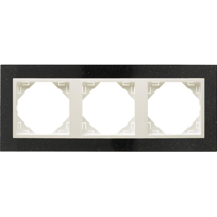 Рамка потрійна універсальна LOGUS Граніт з пласт. вставкою крига, 90930 TGG
