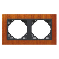 Рамка подвійна універсальна LOGUS Махонь з пласт. вставкою графіт, 90920 TMS