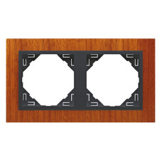 Рамка подвійна універсальна LOGUS Махонь з пласт. вставкою графіт, 90920 TMS