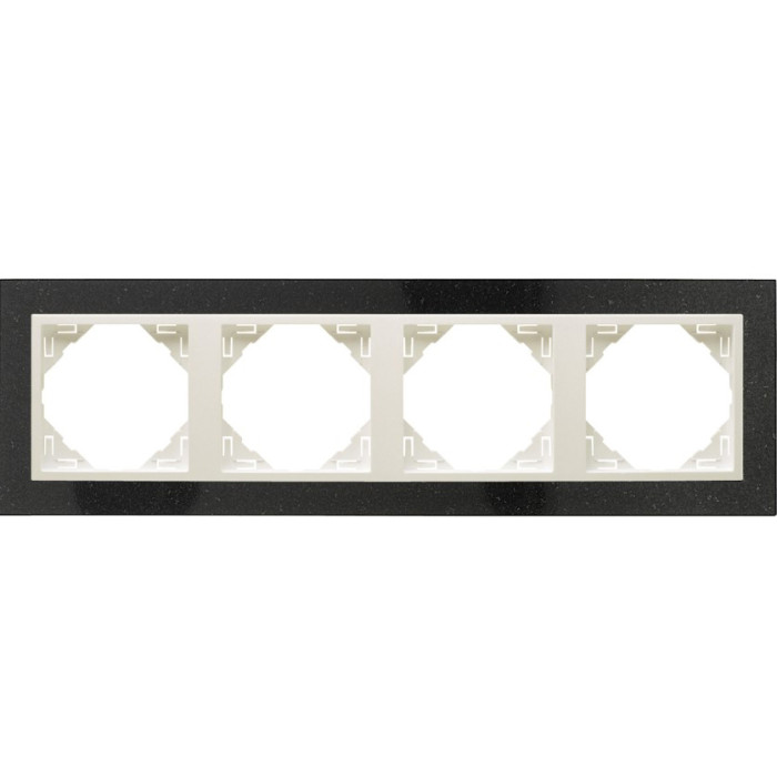 Рамка 4-кратна універсальна LOGUS Граніт з пласт. вставкою крига, 90940 TGG