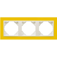 Рамка потрійна ANIMATO жовтий / металік крижаний, 90930 TRG