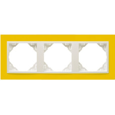 Рамка потрійна ANIMATO жовтий / металік крижаний, 90930 TRG