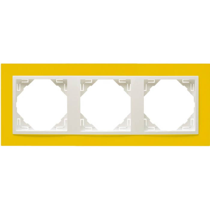 Рамка потрійна ANIMATO жовтий / металік крижаний, 90930 TRG
