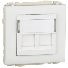 Розетка PC 2-на Efapel Apolo RJ45 5e білий глянцевий 50975 TBR