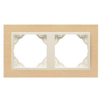 Рамка подвійна універсальна LOGUS Бук з пласт. вставкою перламутр, 90920 TFP