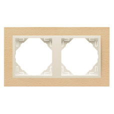Рамка подвійна універсальна LOGUS Бук з пласт. вставкою перламутр, 90920 TFP