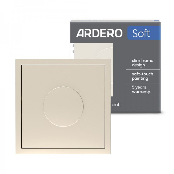 Світлорегулятор поворотний Ardero EV111D-C Soft 5-100W шампань