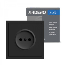 Розетка Ardero ER111-B Soft 16А без заземлення чорна