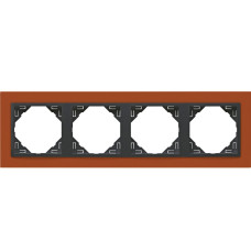 Рамка 4-кратна ANIMATO  метал оранжевий / металік графіт, 90940 TTS