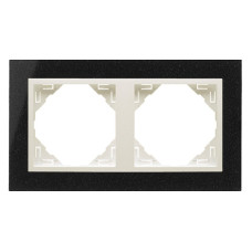 Рамка подвійна універсальна LOGUS Граніт з пласт. вставкою крига, 90920 TGG