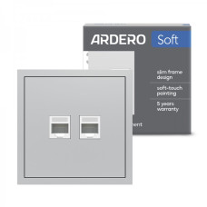 Розетка комп'ютерна подвійна Ardero ER152PC-S Soft срібна