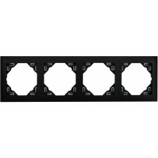 Рамка 4-кратна універсальна LOGUS чорний матовий, 90940 TPM