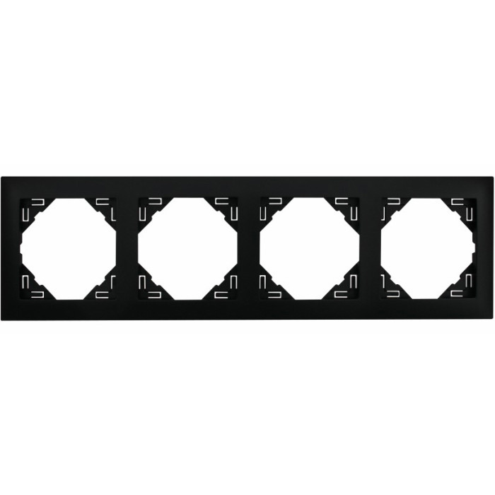 Рамка 4-кратна універсальна LOGUS чорний матовий, 90940 TPM