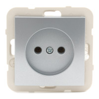 Розетка одинарна без з/к LOGUS 16А, 250V, металік алюмінієвий 	21121 TAL