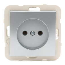Розетка одинарна без з/к LOGUS 16А, 250V, металік алюмінієвий 	21121 TAL