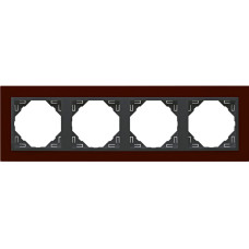 Рамка 4-кратна ANIMATO  метал червоний / металік графіт, 90940 TBS