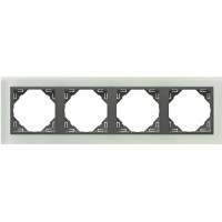 Рамка 4-кратна універсальна LOGUS Склокераміка з пласт. вставкою графіт, 90940 TCS