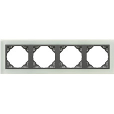 Рамка 4-кратна універсальна LOGUS Склокераміка з пласт. вставкою графіт, 90940 TCS