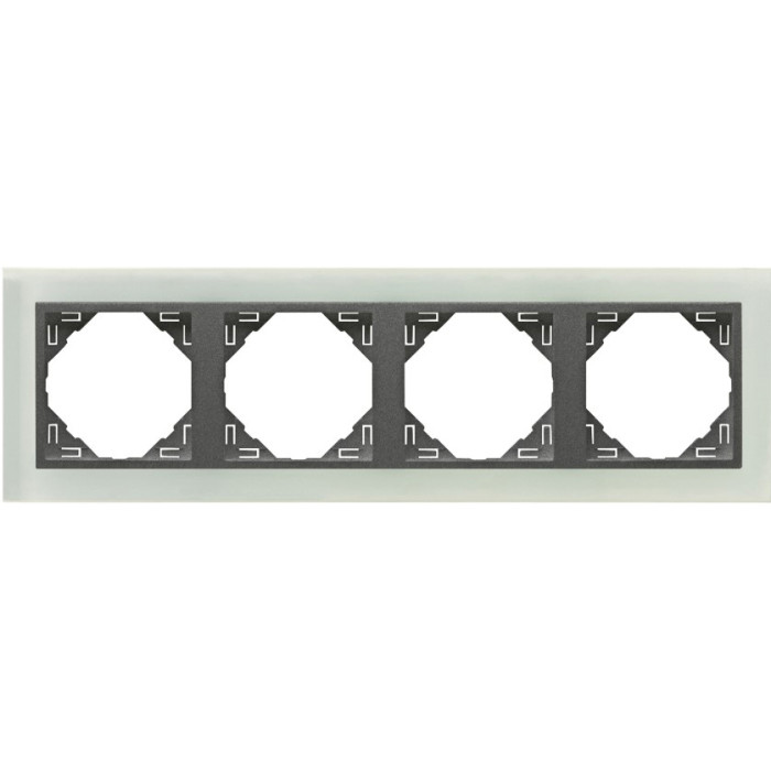 Рамка 4-кратна універсальна LOGUS Склокераміка з пласт. вставкою графіт, 90940 TCS