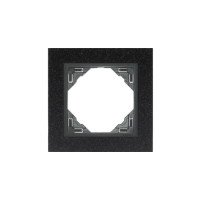 Рамка одинарна універсальна LOGUS Граніт з пласт. вставкою графіт, 90910 TGS