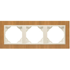 Рамка потрійна універсальна LOGUS Вишня з пласт. вставкою перламутр, 90930 TJP