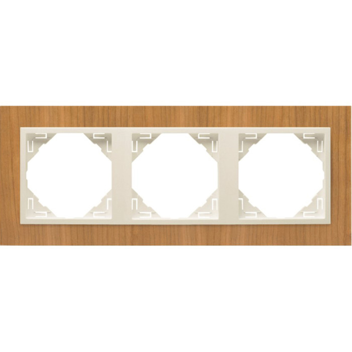 Рамка потрійна універсальна LOGUS Вишня з пласт. вставкою перламутр, 90930 TJP