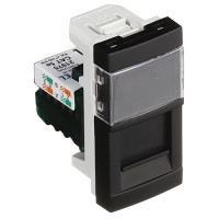 Розетка комп'ютерна EFAPEL QUADRO 1 MOD RJ45, cat.5e, чорний матовий, 45975 SPM