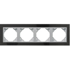 Рамка 4-кратна універсальна LOGUS Граніт з пласт. вставкою алюміній, 90940 TGA