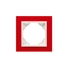 Рамка одинарна ANIMATO червоний / металік крижаний, 90910 TVG