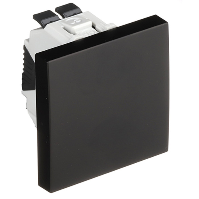 Кнопковий вимикач EFAPEL QUADRO 2 MOD 10AX, 250V, чорний матовий, 45151 SPM