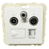 Розетка мультимедійна R-TV-SAT-RJ45 (Cat.6), біла	  21544 TBR