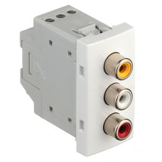 Розетка аудіо EFAPEL QUADRO 1 MOD RCAx3, білий глянцевий, 45580 SBR